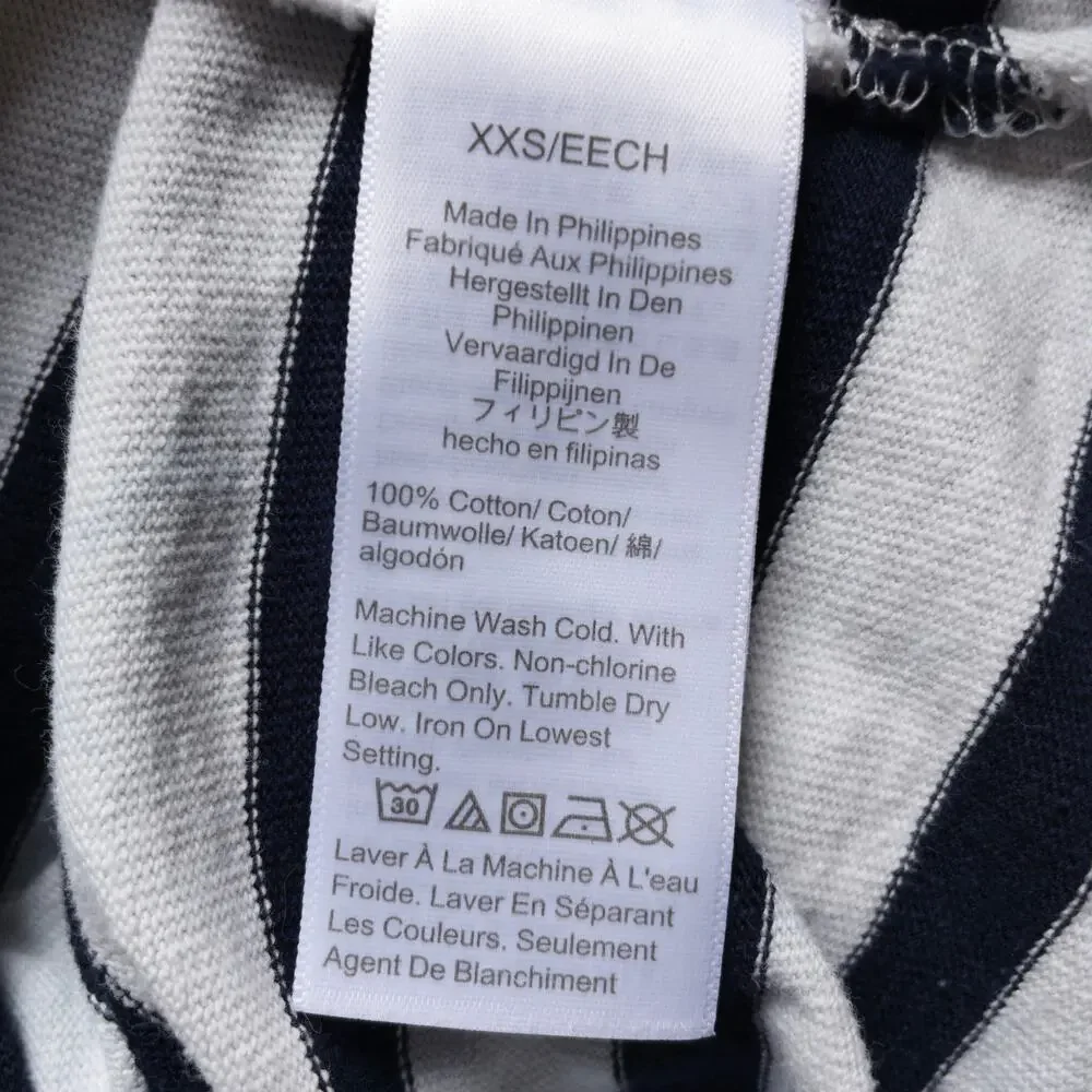 J Crew Mariner Breton Stripe Boatneck Long Sleeve Cotton Shirt XXS Coastal Prep
